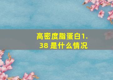 高密度脂蛋白1.38 是什么情况